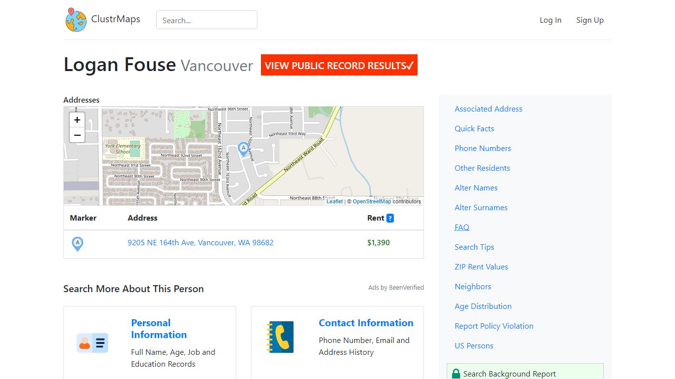 Logan Fouse, (360) 831-7460, Vancouver — Public Records Instantly